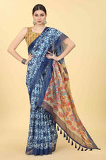 Gentle Hue Drape Saree-SZ-INDIGO-1425