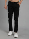 Solid Cargo Pants with 6 pockets-Black