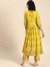 Anghrakha style Kurta with palazzo in Yellow