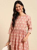 Women's Mauve Printed Kurta Set-SKC-797-Mauve