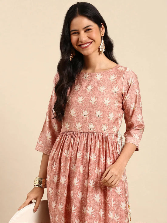 Women's Mauve Printed Kurta Set-SKC-797-Mauve