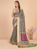 Saree Mall Women's Dola  Green Woven Design Designer Saree With Blouse Piece-UNVRSE37A