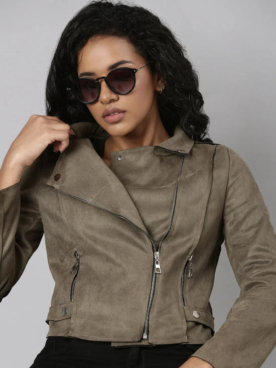 Women Olive Solid Tailored Jacket-CHN-883-Olive