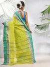 Lime Green Pure Cotton Tant Saree With Woven Designs-MA51TT43470116