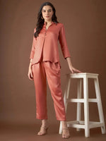 Box Pleat Shirt with pants in Rust Color