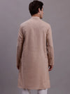 Men's Embroidered Mirror Work Kurta-KO-697Beige