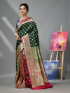 Castleton Green And Pink Katan Silk Banarasi Patli Pallu Saree With Zari Woven Designs-MA52KA441380082