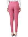 Smarty Pants Women's Cotton Lycra Ankle Length Pink Formal Trouser