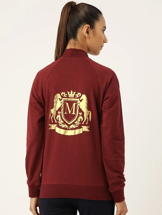 Front open Sweatshirt in Wine