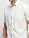 Men White Solid Shirt-BRION-1806-White