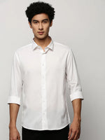 Men White Solid Shirt-LANCEPLAIN-237-White