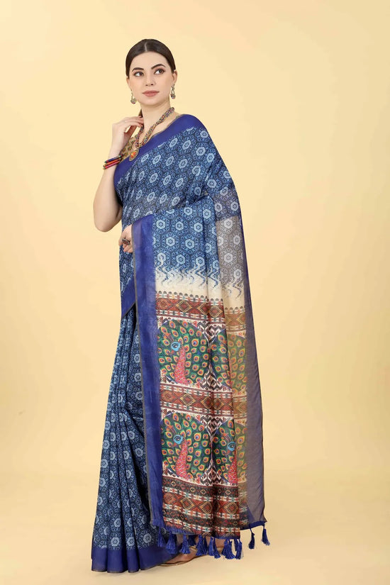 Enchanted Floral Wonder Saree-SZ-INDIGO-1412