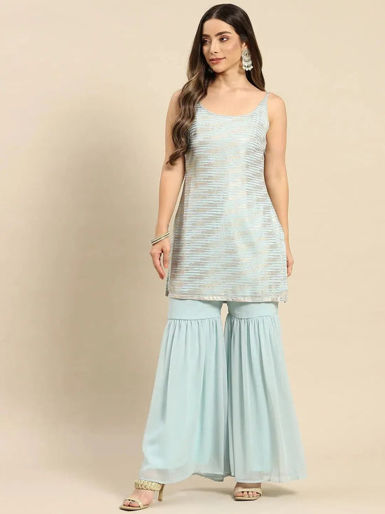 Sharara with kurta in Powder Blue