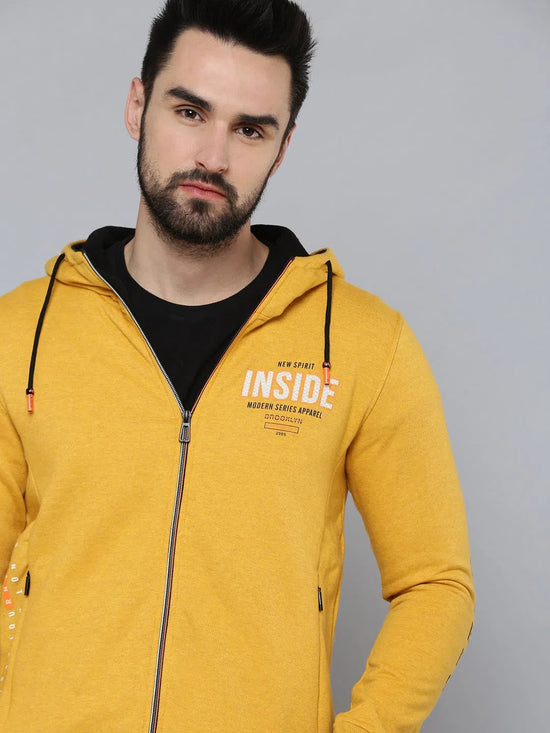 Men Yellow Solid Sweatshirt-OD-6039-Yellow