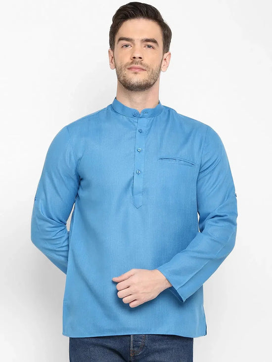 Hangup Men Standard Solid Men's Indian Wear-Dodger_Magic_Bon_ShortKurta