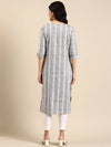 Women's Grey Solid Straight Kurta-SKC-3312-Grey