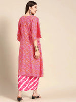 Shrug with crop top and dhoti skirt in Pink