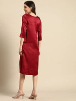 Front Twist Midi Dress in Maroon