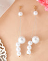 Pearl Studded Handcrafted Classic Drop Earrings-VOJ367