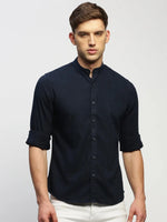 Men Navy Solid Shirt-DINAH-1682-Navyblue