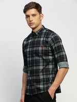 Men Black Checked Shirt-CLEON-1795-Black