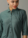 Women's Green Solid Shirt-AE-333318-Green