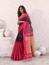 Black Cotton Soft Saree With Ikkat Style-MA54BCT041490030