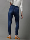 Women's Blue Solid Skinny Fit Denim Jeans-IM-10193-Blue