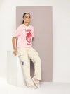 Dillinger Pink Graphic Oversized T-Shirt-WMNCR427PINK-XS