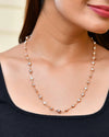 Gold Plated Chain For Women With White Pearls-VOJ465