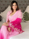 Saree Mall Women's Georgette Pink Embellished Designer Saree With Blouse Piece-KESARI2902