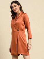 Divided Blazer Jumpsuit in Rust