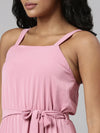 Women Pink Solid Fit and Flare Dress-AE-15659-Pink