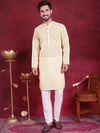 Chikankari Embroidered Kurta with Pyjama.-JOKP-5017Yellow