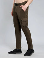 Jogger Cargos with Elastic waist and 6 pockets-Green