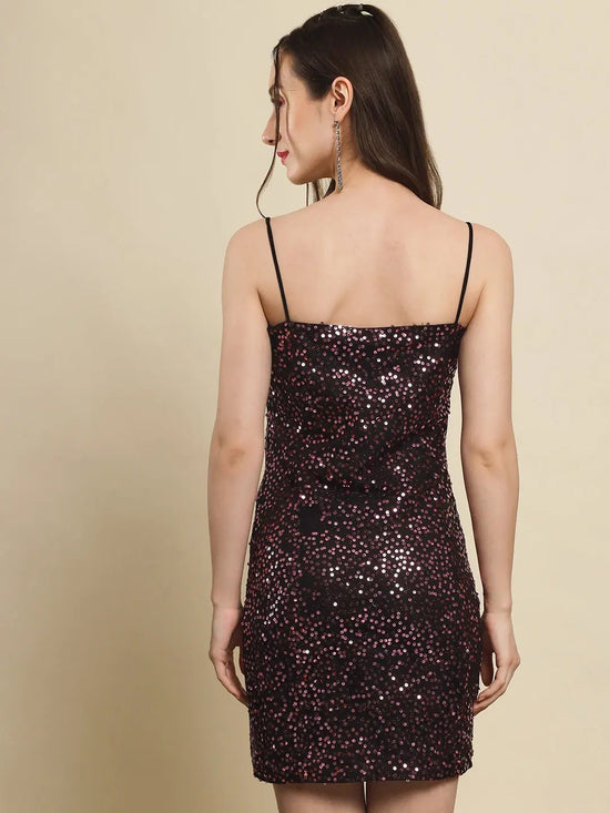 Pink Sequin Bodycon Dress