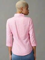 Women's Pink Printed Shirt-AE-333102-Pink