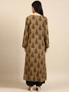 Women's Beige Printed Kurta Set-GW-3195-Khaki