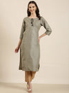 Women Beige Solid Straight Kurta-NJ-3675328-Beige