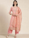 Women Pink Geometrical Kurta Set-GW-3459-Pink