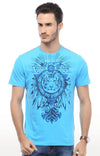 Huetrap Blue Mens Short Sleeve Graphic Printed Tshirt-HT15MKGRATQB00081