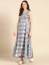 Women's Grey Floral Anarkali Kurta-SKC-956-Grey