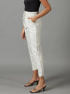 Women's Beige Solid Cigarette Trouser-AL-002-Beige