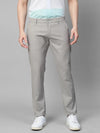 Genips Men's Grey Color Cotton Stretch Caribbean Slim Fit Self Design Trousers