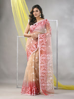 Beige Muslin Saree With Jamdani Designs-MA57MS331760011