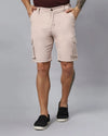 Solid Stretchable Shorts with 6 pockets-Beige-HCS6011-30