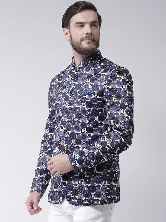 Hangup Men Standard Printed Men Formalwear-D625ButtonBlazer