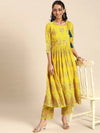 Anghrakha style Kurta with palazzo in Yellow