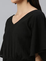 Women's Solid Black Top-AE-10234-Black