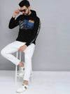 Men Black Printed Sweatshirt-SCAW-31-Black